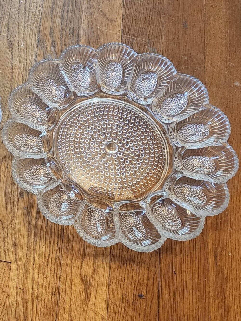 Vintage Indiana Glass Hobnail Clear Deviled Egg Plate